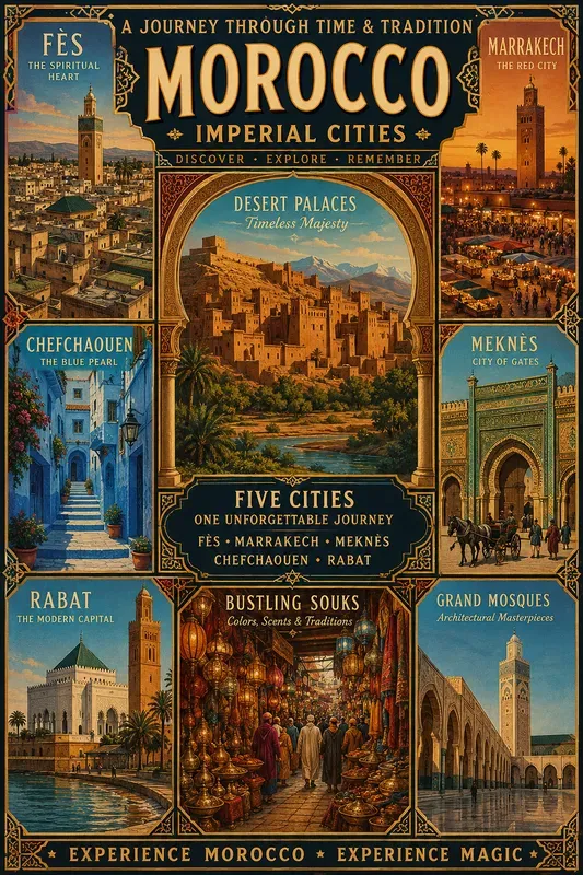 Vintage Travel Poster Grid Designs
