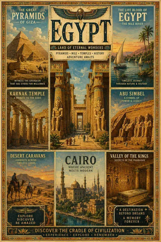 Vintage Travel Poster Grid Designs