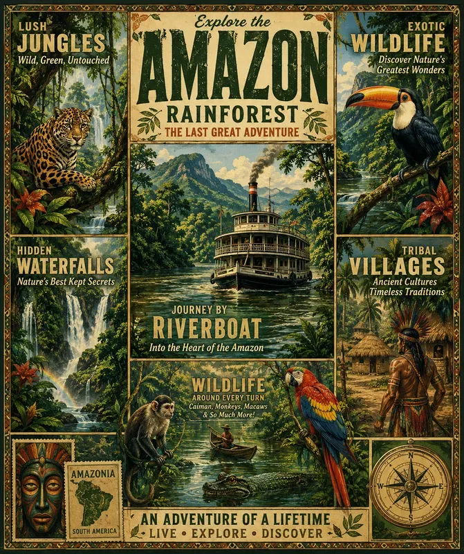 Vintage Travel Poster Grid Designs