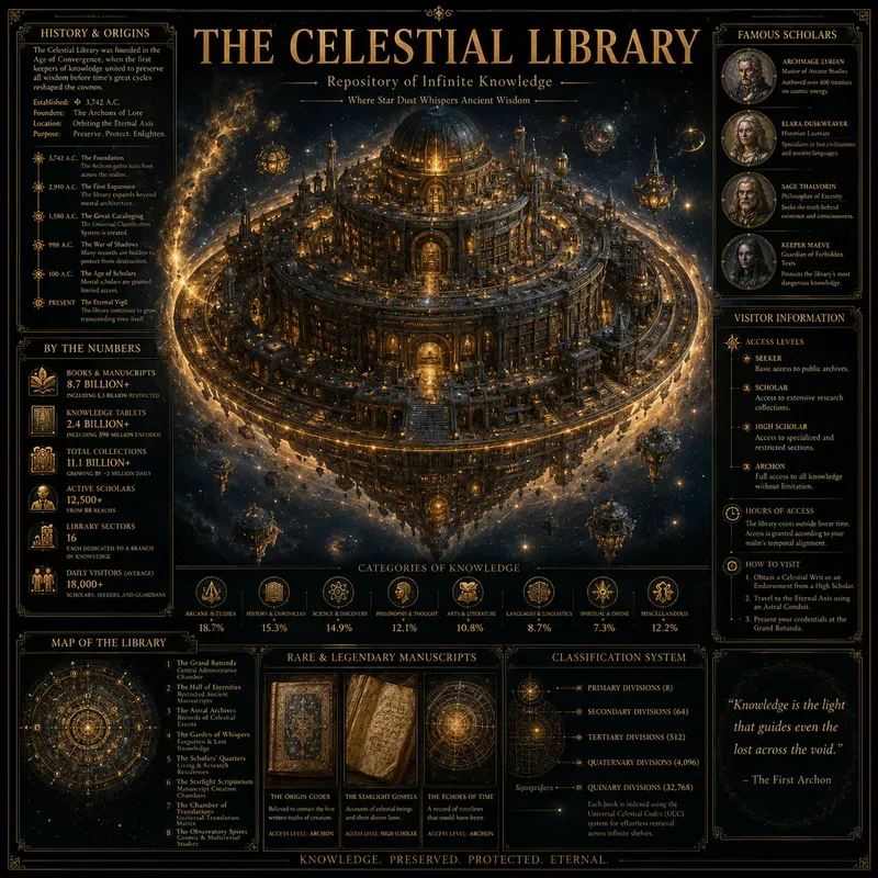 Dark Library Infographic Posters