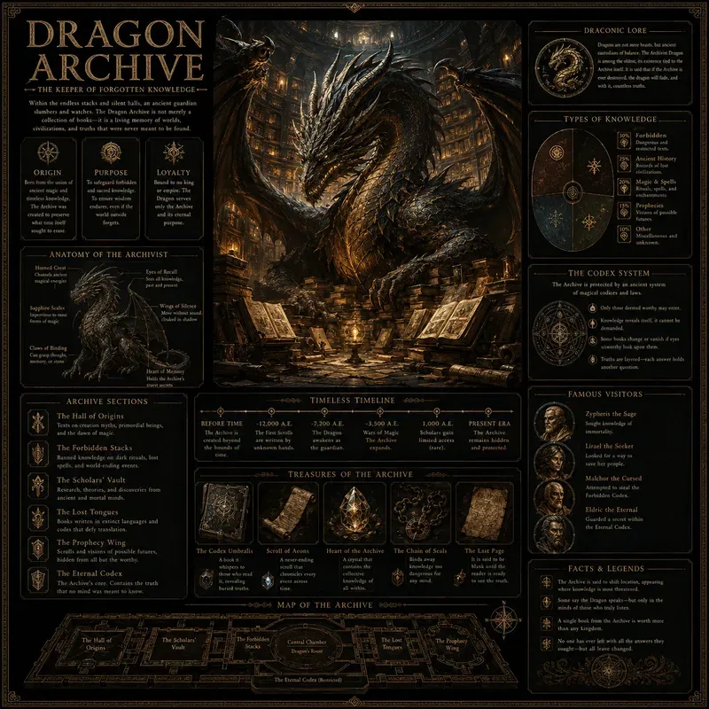 Dark Library Infographic Posters