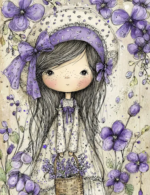 French Cottage Violet Junk Journal Kits