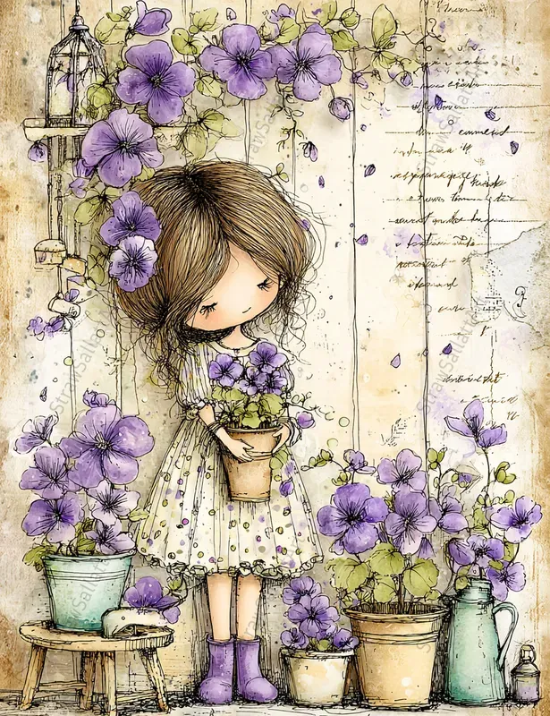 French Cottage Violet Junk Journal Kits