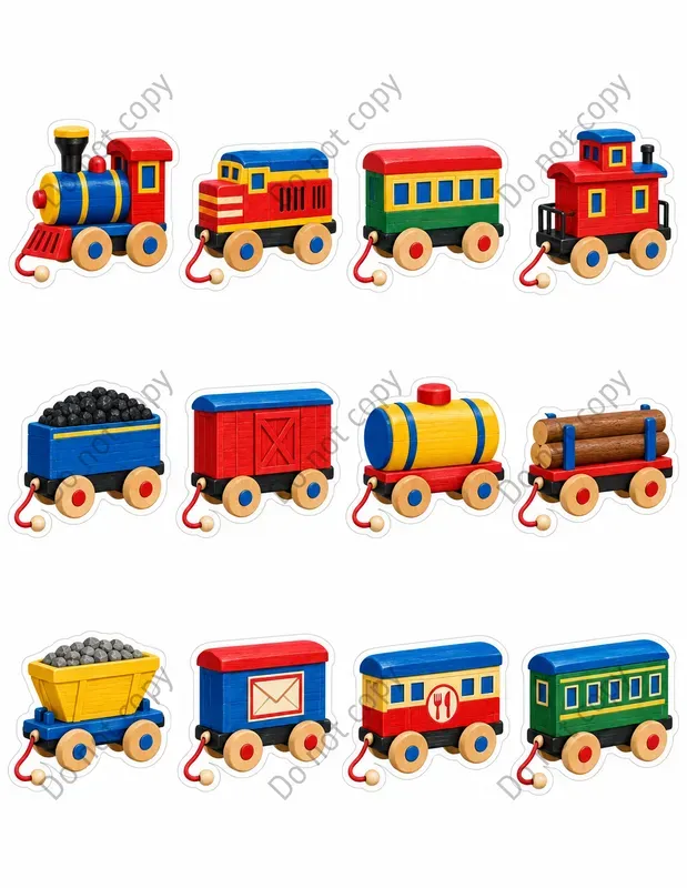 Cute Pull Along Toy Sticker Sheets