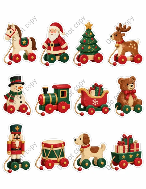 Cute Pull Along Toy Sticker Sheets