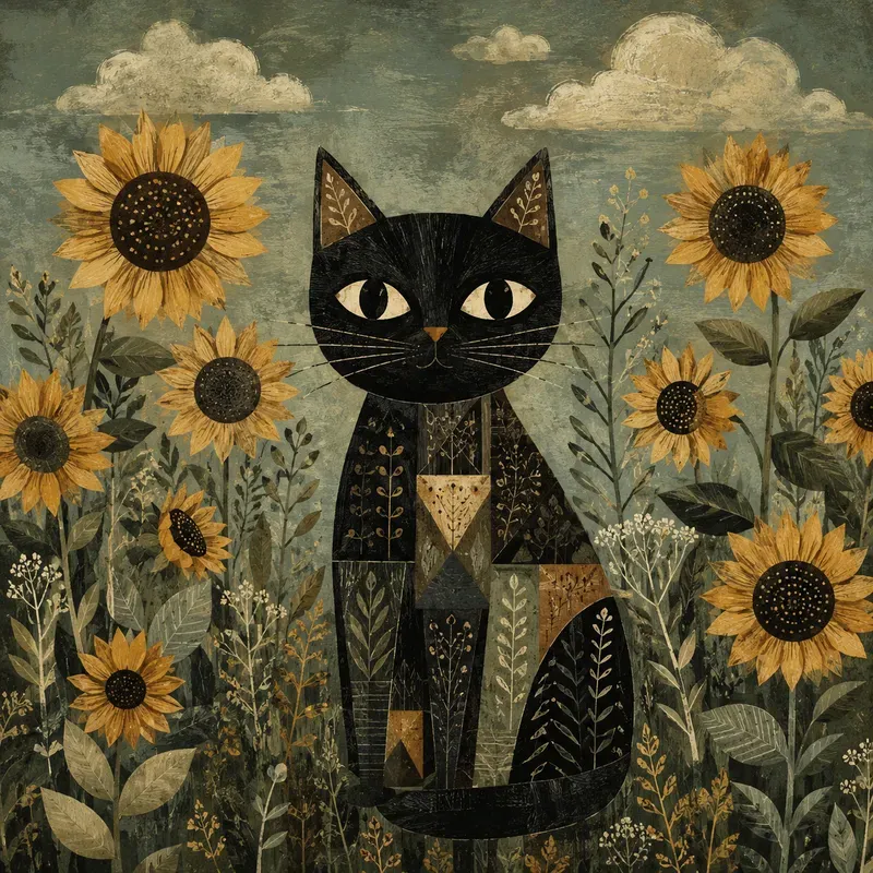 Whimsical Folkart Animal Illustrations