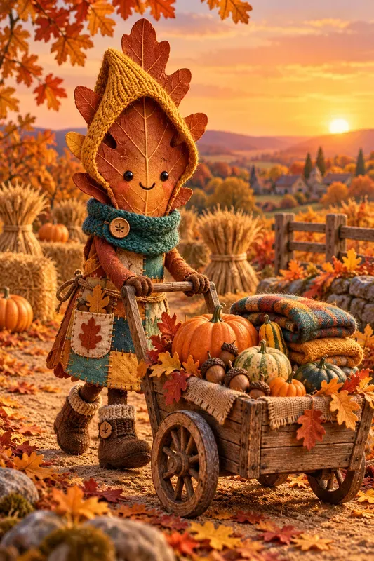 Cozy Autumn Leaf Characters