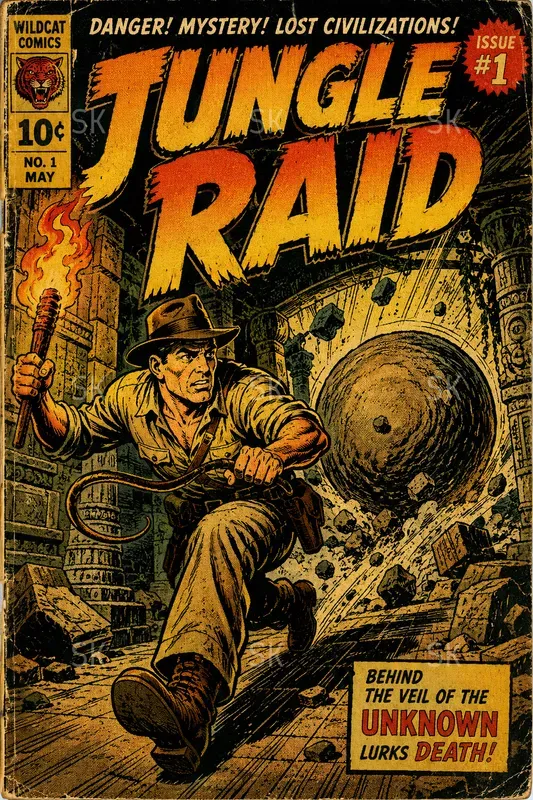 Cinematic Vintage Comic Book Covers