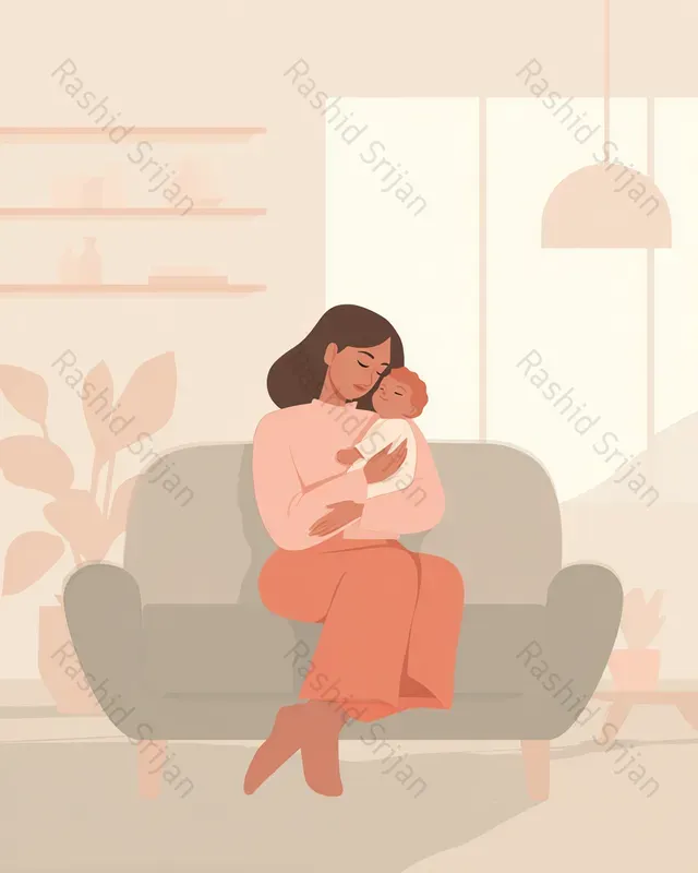 Minimalist Mothers Day Vector Art