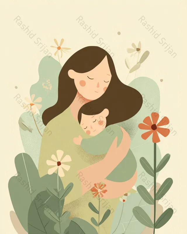 Minimalist Mothers Day Vector Art