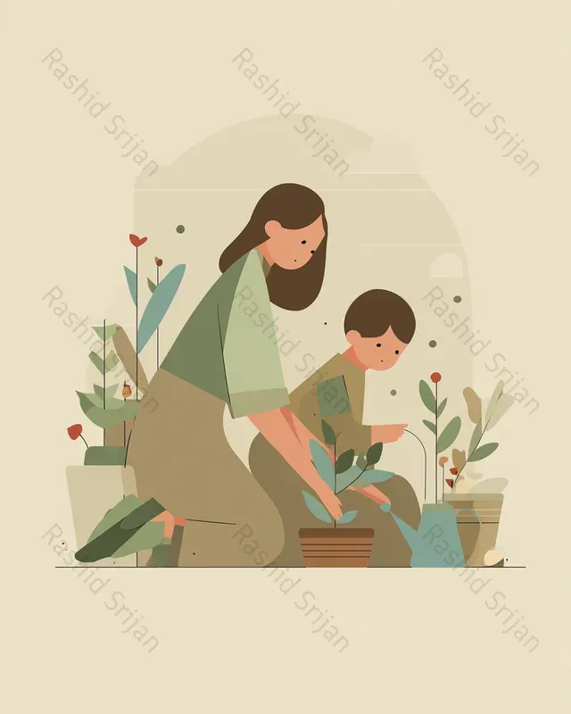 Minimalist Mothers Day Vector Art