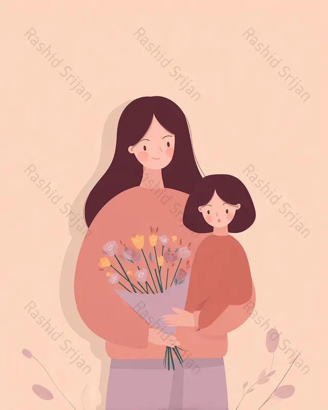 Minimalist Mothers Day Vector Art