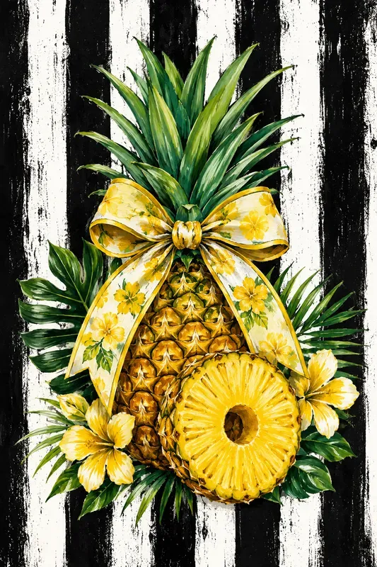 Distressed Stripe Fruit Sublimation Art