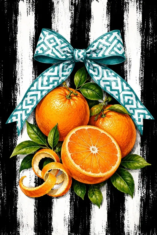 Distressed Stripe Fruit Sublimation Art