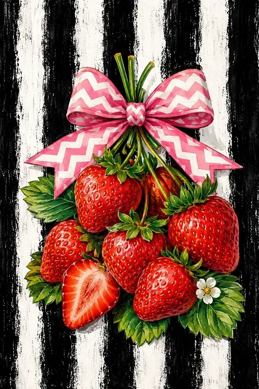 Distressed Stripe Fruit Sublimation Art