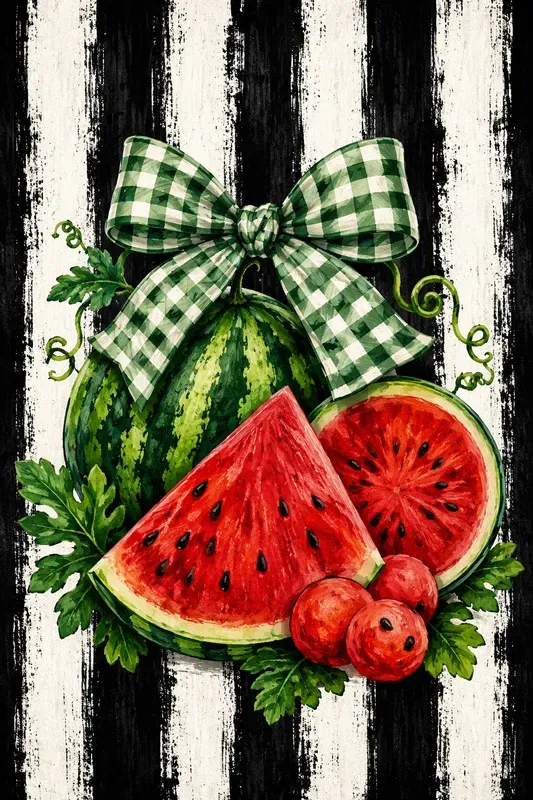 Distressed Stripe Fruit Sublimation Art