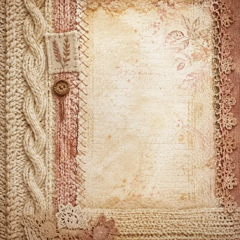 Knitted Texture Junk Journal Pages