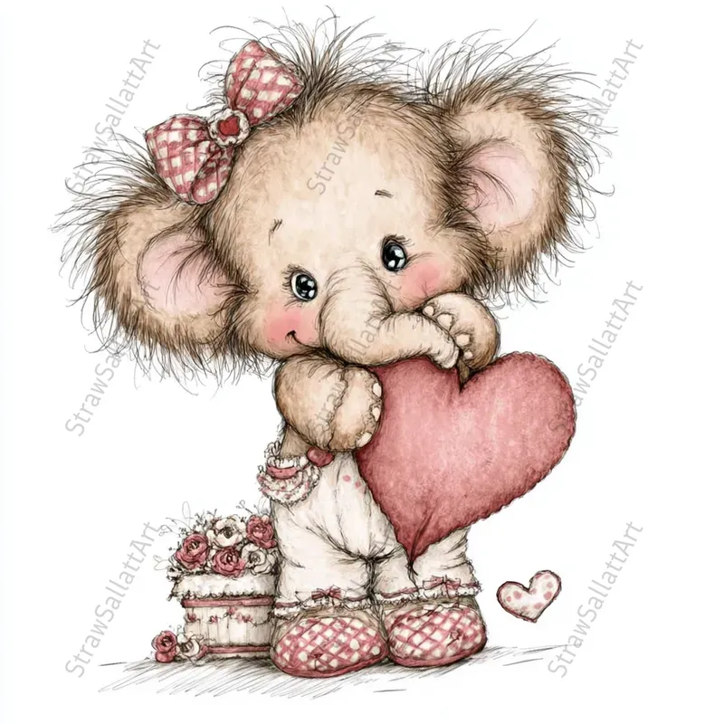 Love Animals Valentine Teddy Clipart Sets