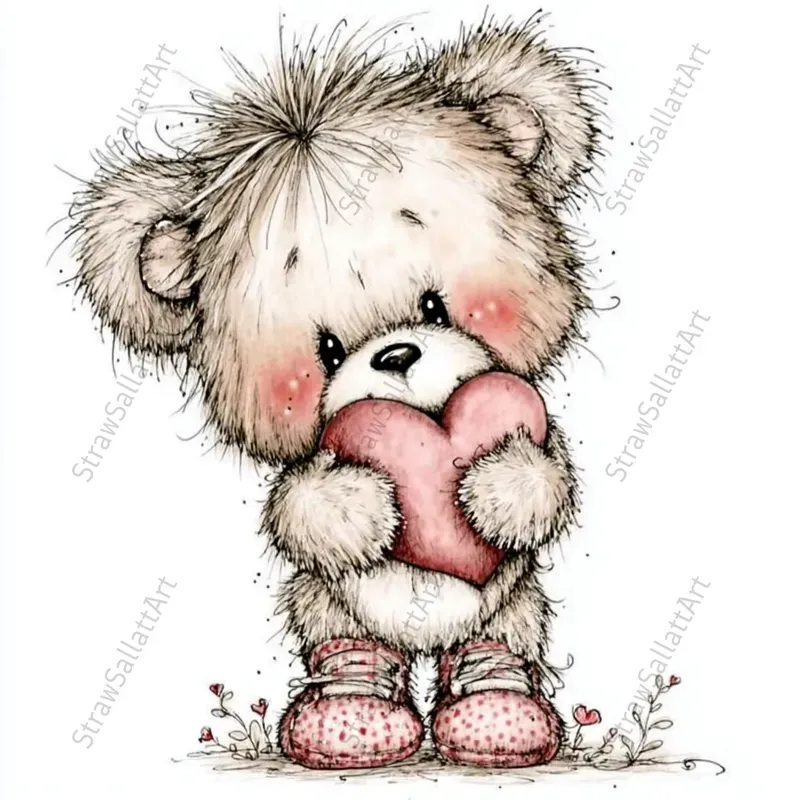 Love Animals Valentine Teddy Clipart Sets