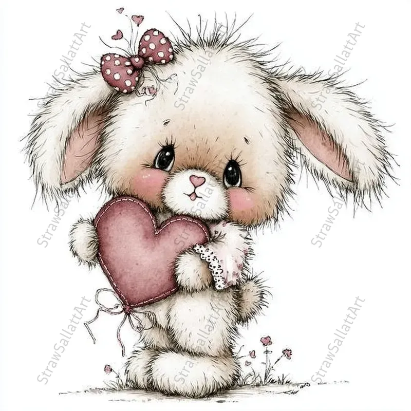 Love Animals Valentine Teddy Clipart Sets