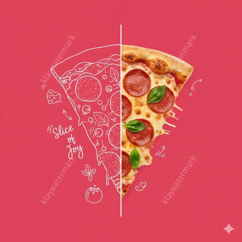 Split Food Doodle Ad Posters