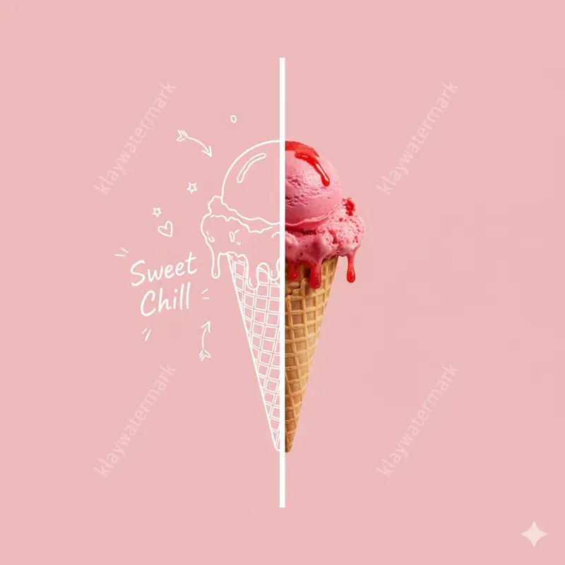 Split Food Doodle Ad Posters
