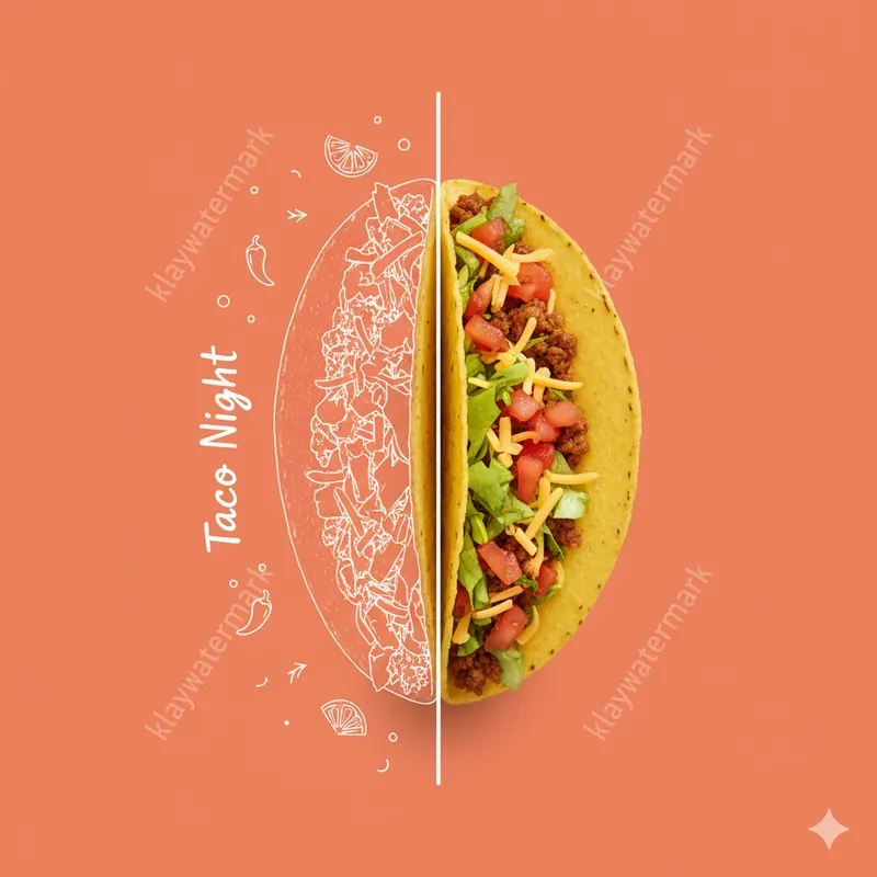 Split Food Doodle Ad Posters