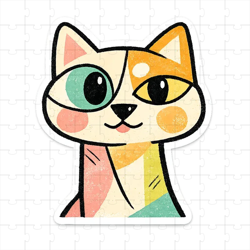 Cute Cubist Vector Sticker Makers