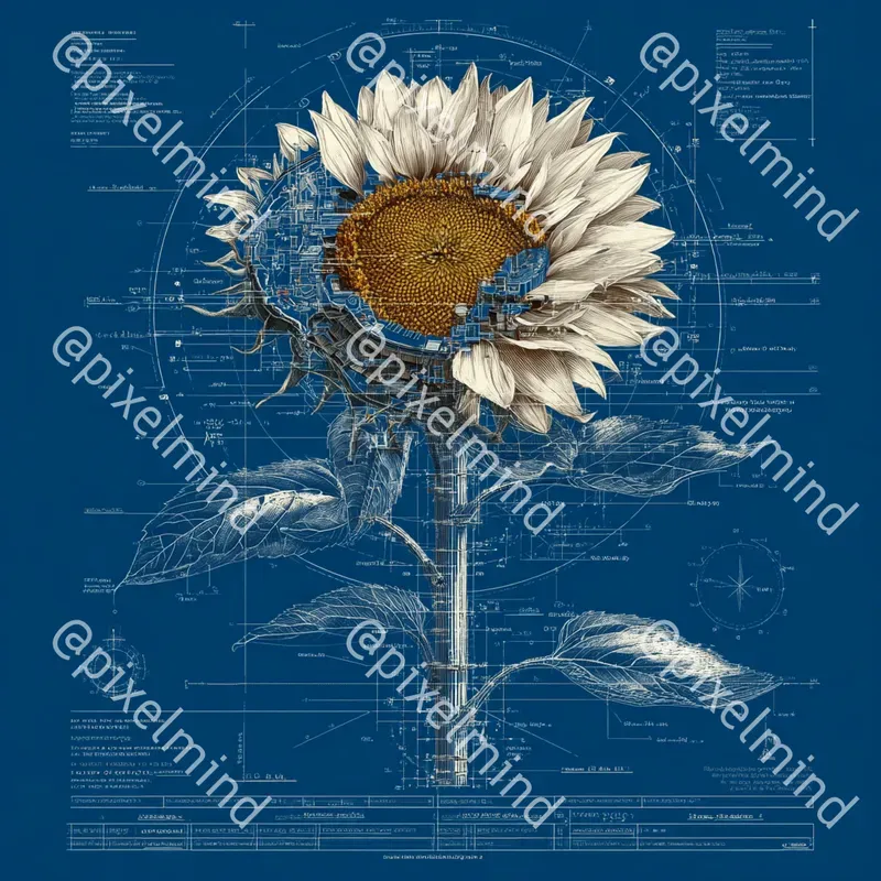 Blueprint Nature Tshirt Print Art Packs