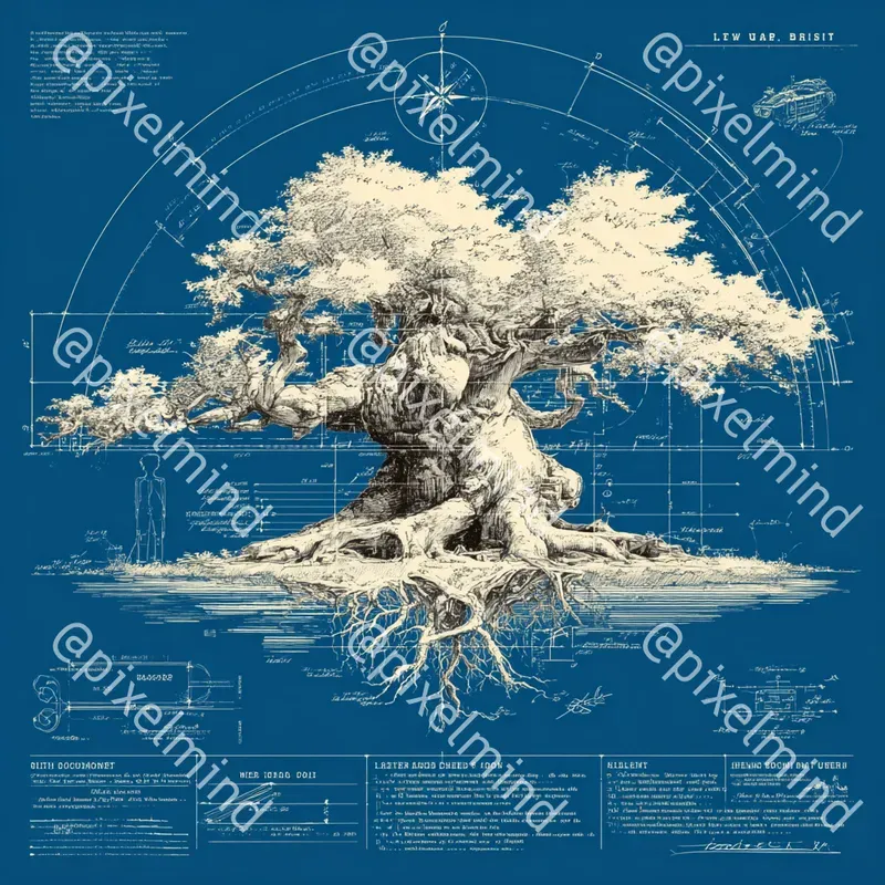 Blueprint Nature Tshirt Print Art Packs