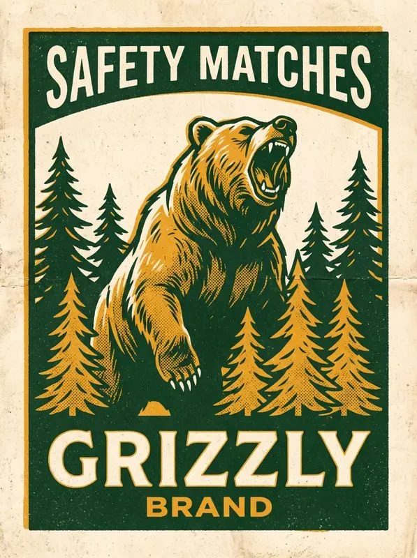 Vintage Matchbox Label Illustrations