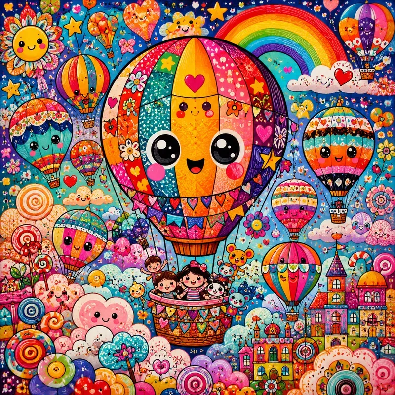 Whimsical Rainbow Pop Dreams