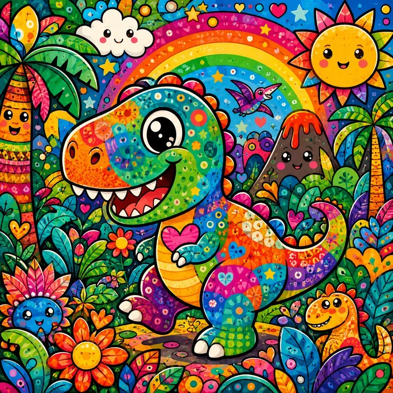 Whimsical Rainbow Pop Dreams