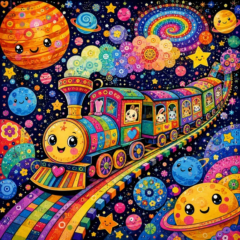 Whimsical Rainbow Pop Dreams