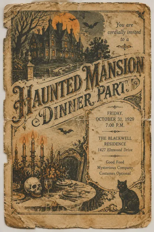 Halloween Invitation Journal Ephemera