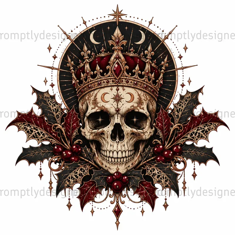 Gothic Christmas Tee Clip Art Designs
