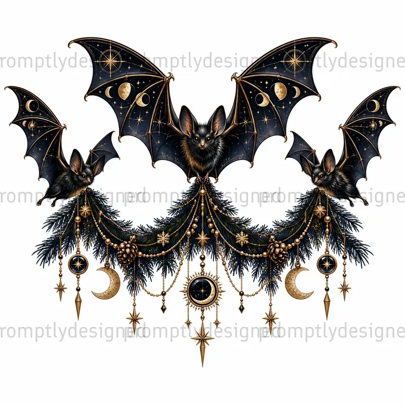 Gothic Christmas Tee Clip Art Designs