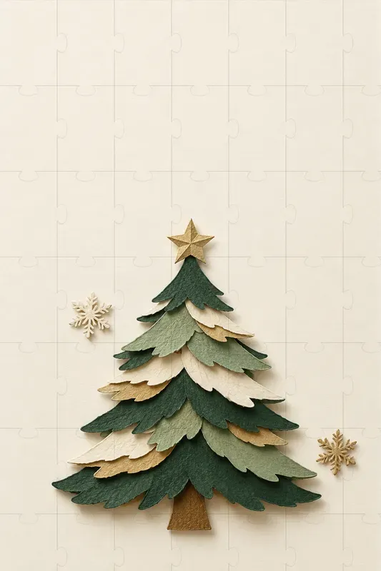 Layered Paper Seasonal Card Art