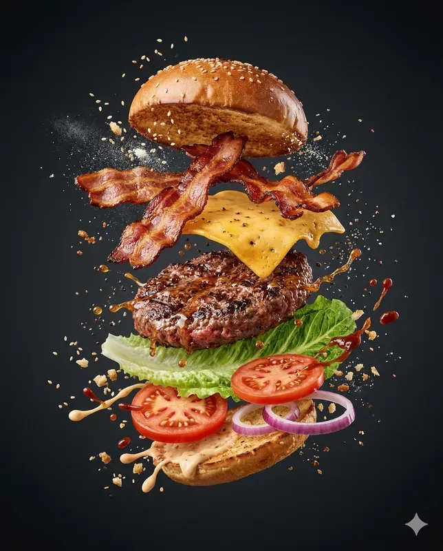 Dynamic Floating Food Explosions