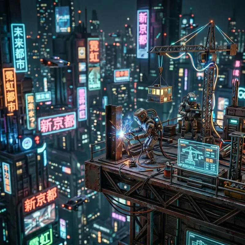 Tiny Neon City Builders