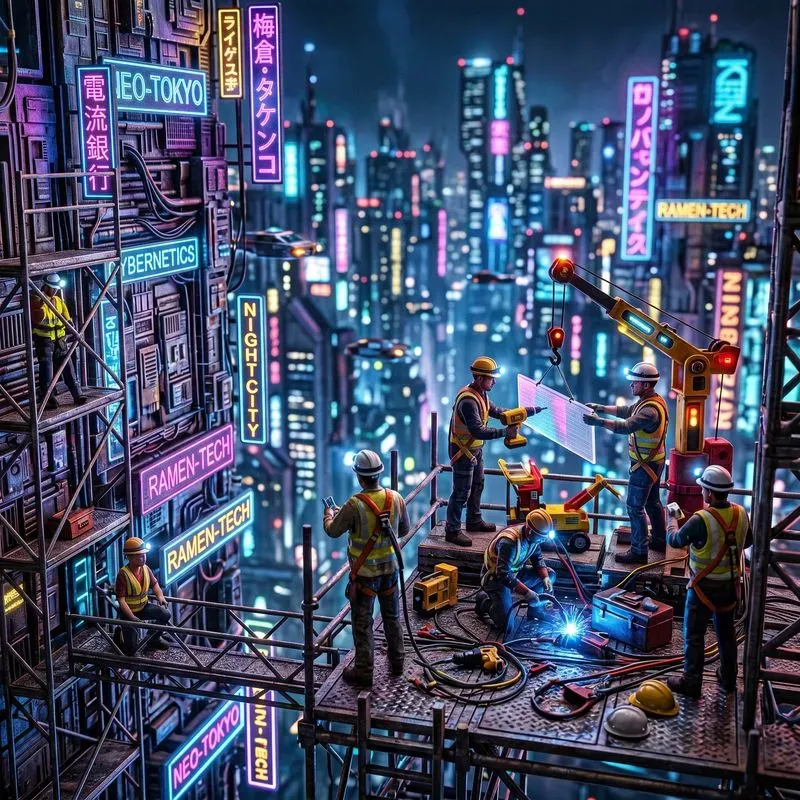 Tiny Neon City Builders
