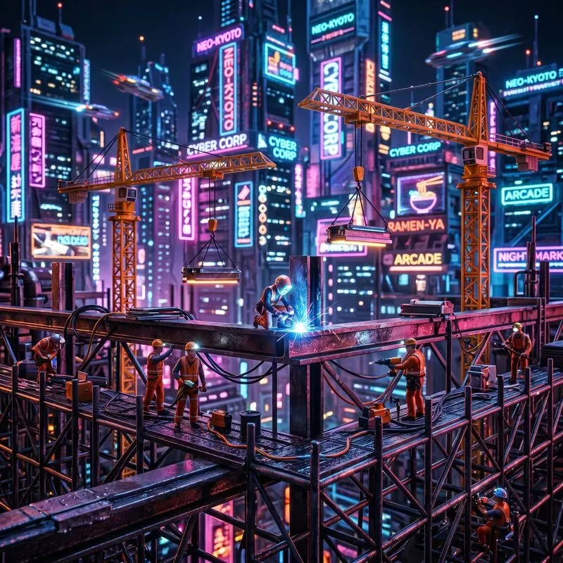 Tiny Neon City Builders