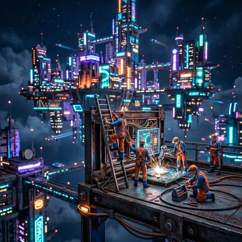 Tiny Neon City Builders