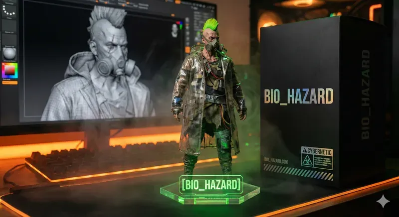 Cyberpunk Neon Figurines Generator