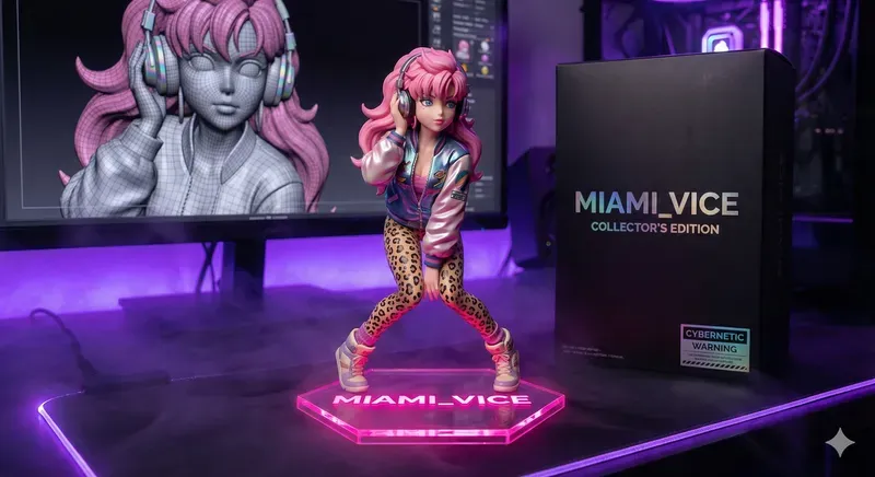 Cyberpunk Neon Figurines Generator