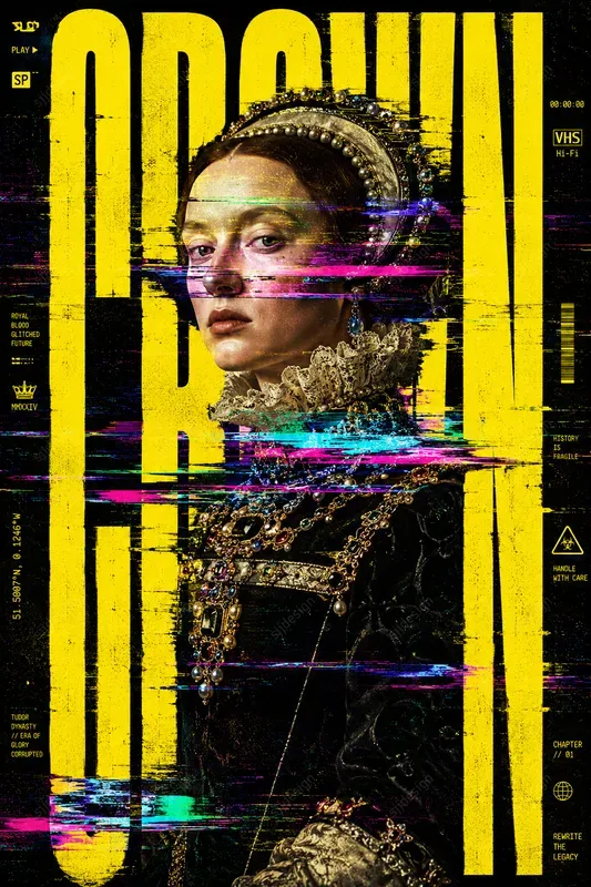 Glitch Royalty Brutalist Posters