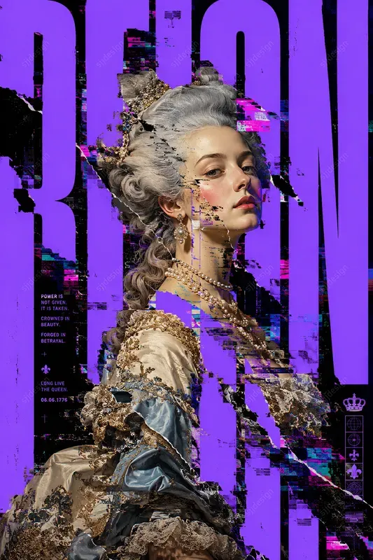 Glitch Royalty Brutalist Posters