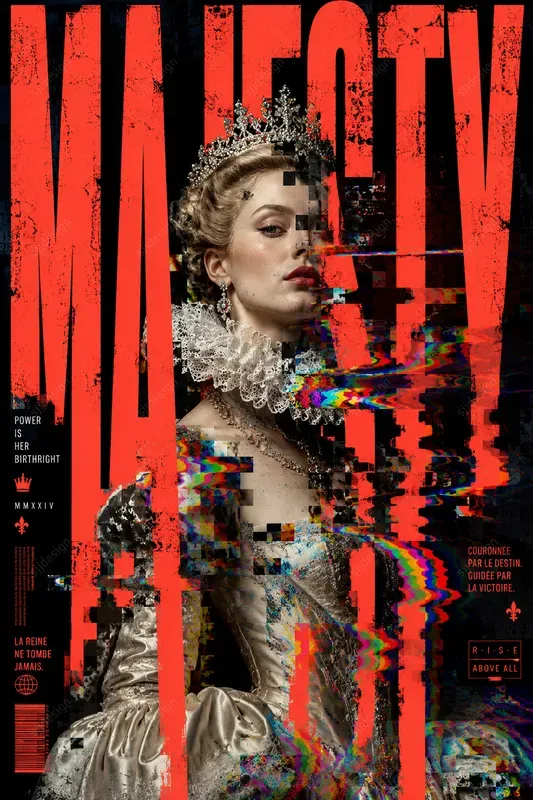 Glitch Royalty Brutalist Posters