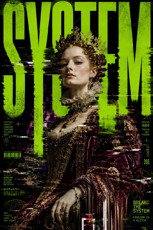 Glitch Royalty Brutalist Posters