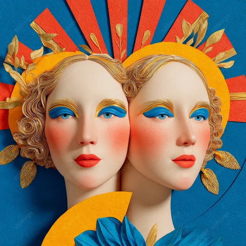 Bold Retro Futurism Portrait Art